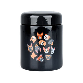Pulsar 420 Jars UV Screw Top with Woof Pack design, Large 1/2 Ounce, Front View on White Background