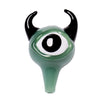 Human Grade Monster Eye Carb Cap in Jade Black, borosilicate glass carb cap for dab rigs