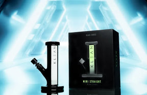 KLEAN Black Series Mini Straight Master Case of 16 - black borosilicate glass mini straight tube with glow-in-the-dark stripe