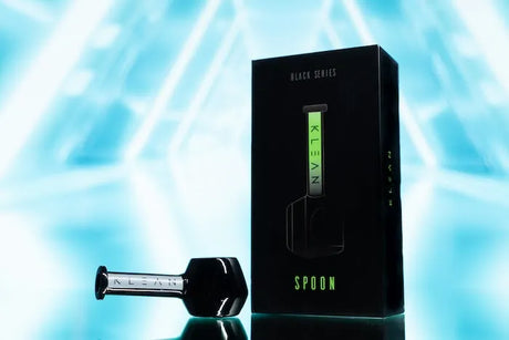 KLEAN Black Series Spoon Master Case of 30 - black borosilicate glass hand pipe with glow-in-the-dark stripe