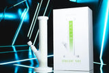 KLEAN White Series Straight Tube Master Case of 12 - clear borosilicate glass bong with glow-in-the-dark stripe