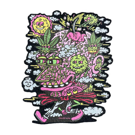 East Coasters 11" Killer Acid Tea Head Dab Mat with vibrant psychedelic design, front view