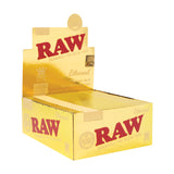 RAW Ethereal King Size Slim Rolling Papers box open with packets displayed