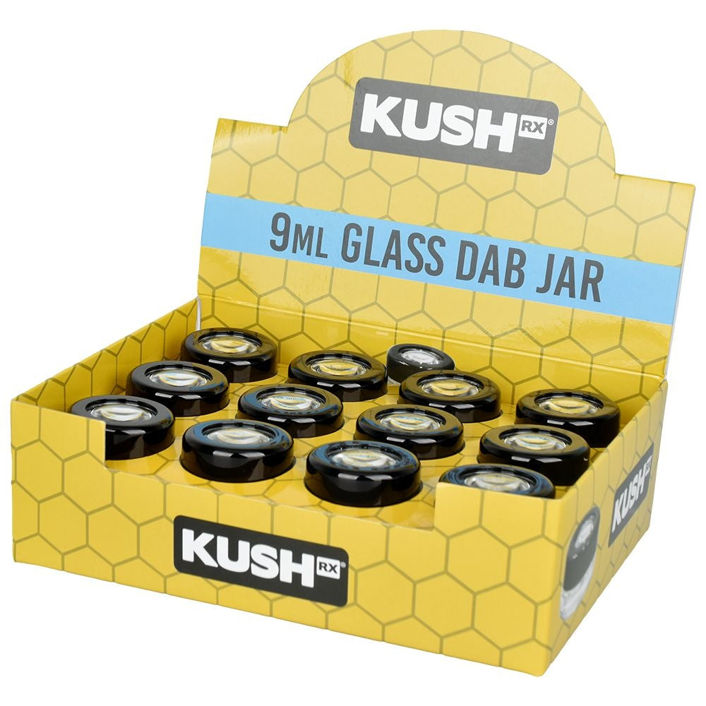 Kush RX Glass Concentrate Jar with Magnifier Lid | 9mL | 24ct Display