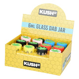 Kush RX Glass Concentrate Jar with Silicone Lid | 6mL | Assorted Colors | 24ct Display