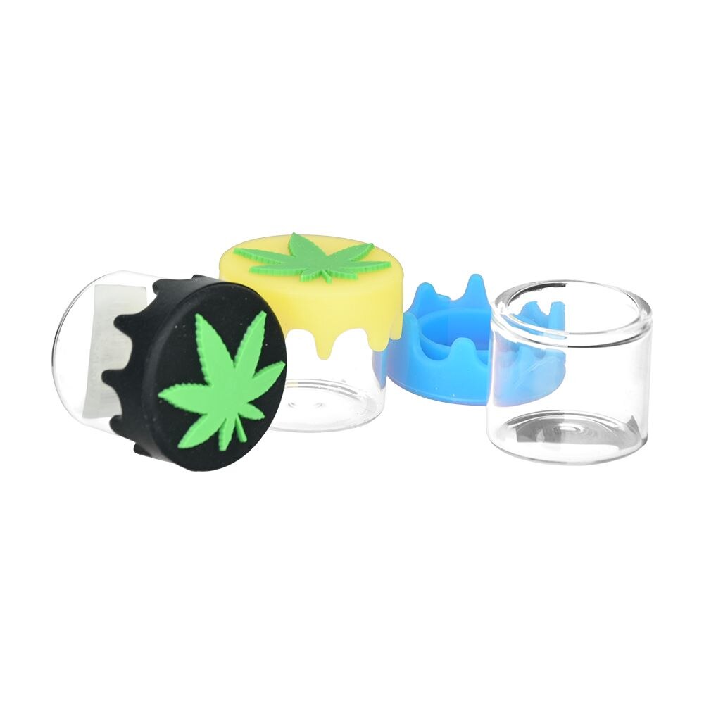 Kush RX Glass Concentrate Jar with Silicone Lid | 6mL | Assorted Colors | 24ct Display