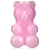 AFM 4" Gummy Bear Glass Hand Pipe in Pink Borosilicate, Front View on White Background