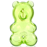 AFM 4" Gummy Bear Glass Hand Pipe in green, Borosilicate Glass, Classic Spoon Shape, Front View