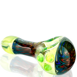 AFM 4" Wig Wag Vortex Glass Hand Pipe with Colorful Swirl Patterns - Side View