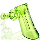 6" AFM Full Color Glass Bubbler in Green with Color Accents - Angled Side View