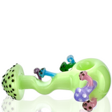 AFM 4" Forbidden Jungle Mushroom Glass Hand Pipe with Colorful Accents - Front View