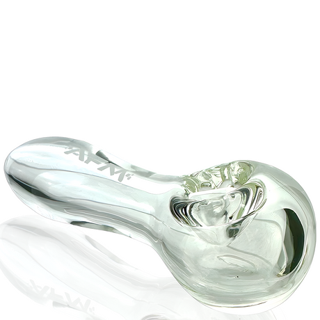 AFM Heavy Duty Thick Glass Hand Pipe with Borosilicate Build, Side View on White