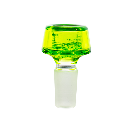 MAV Glass 7 Hole Pro Bowl 14mm in vibrant green, front view on a seamless white background