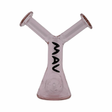 MAV Glass Mini Bestie Hand Pipe in Colored Borosilicate Glass, Dual Mouthpieces, Front View