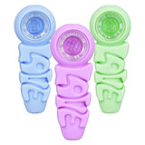 LOVE Silicone Hand Pipe | 4" | Assorted Colors | 5pc Set