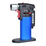 Blazer Firefox 2.0 Mini Torch Lighter in Blue - Front View on Stand