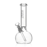GRAV Round Base glass water pipe with concave neck and ice pinch