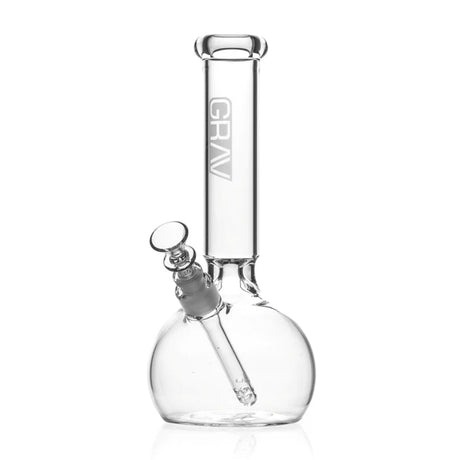 GRAV Round Base glass water pipe with concave neck and ice pinch