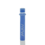 MAV Glass 4" Blue One Hitter Hand Pipe - Front View on Seamless White Background