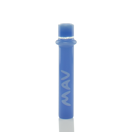 MAV Glass 4" Blue One Hitter Hand Pipe - Front View on Seamless White Background