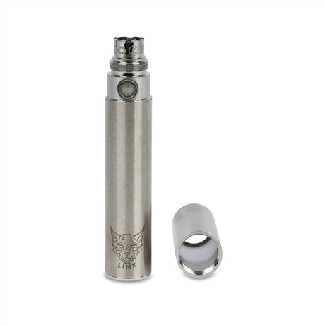 Linx 510 Vape Battery, and Steel Cartridge cover steel colored on white background