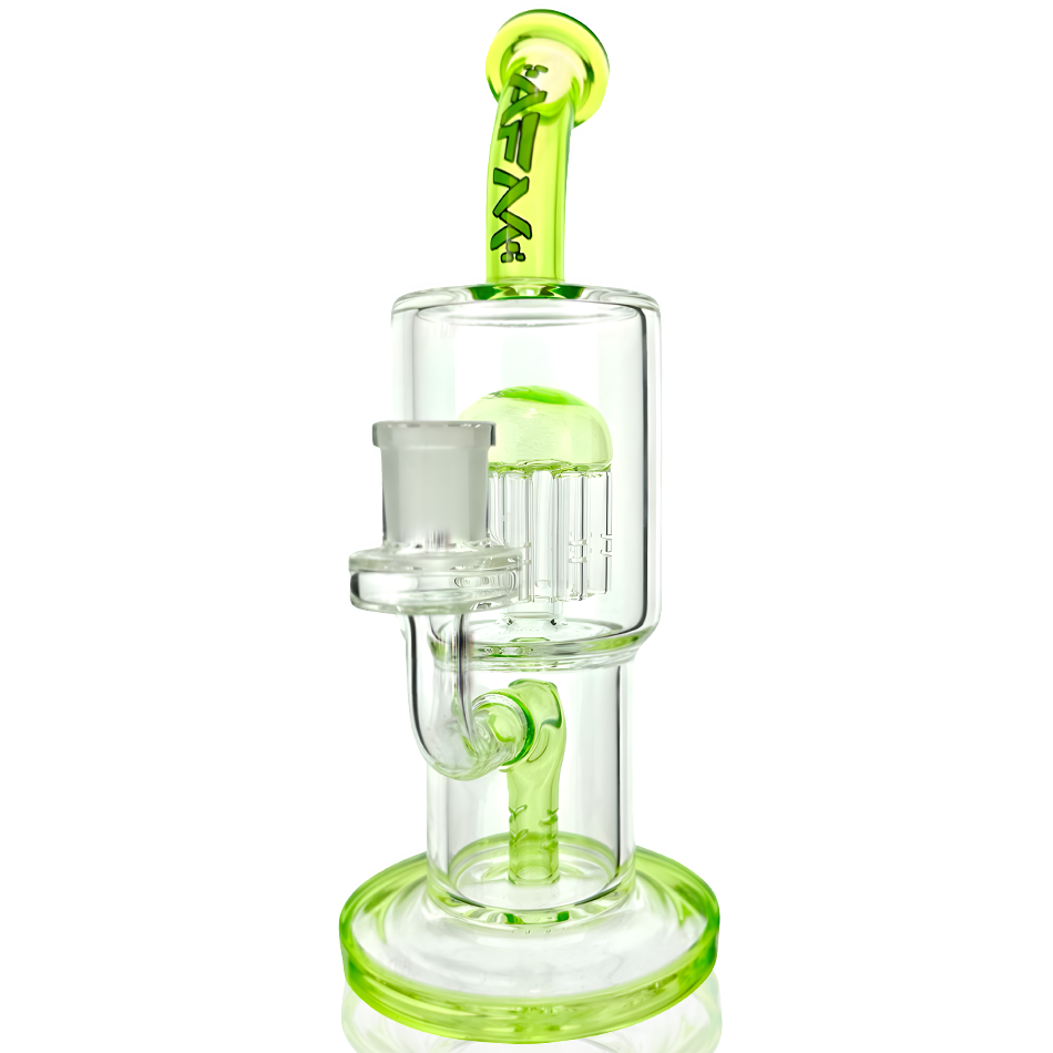 AFM Hot Rod Charlie 9.5" Glass Dab Rig with Showerhead Perc, Bent Neck, and Colored Accents