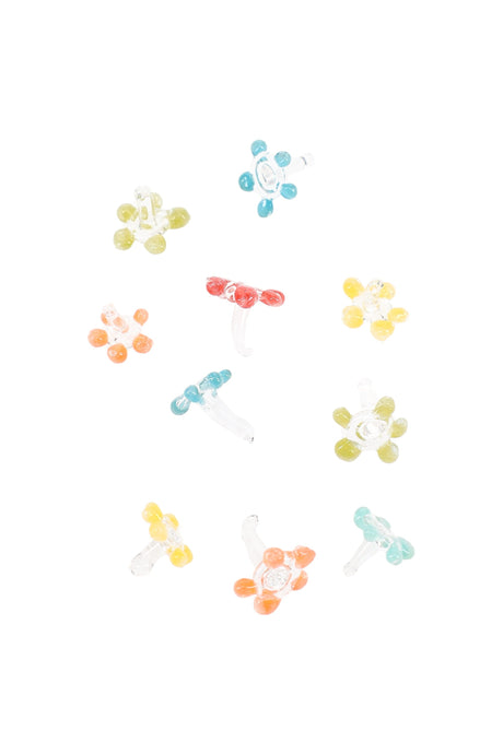 Glass Daisy Pipe Screens – 200-Count Jar – Assorted Colors