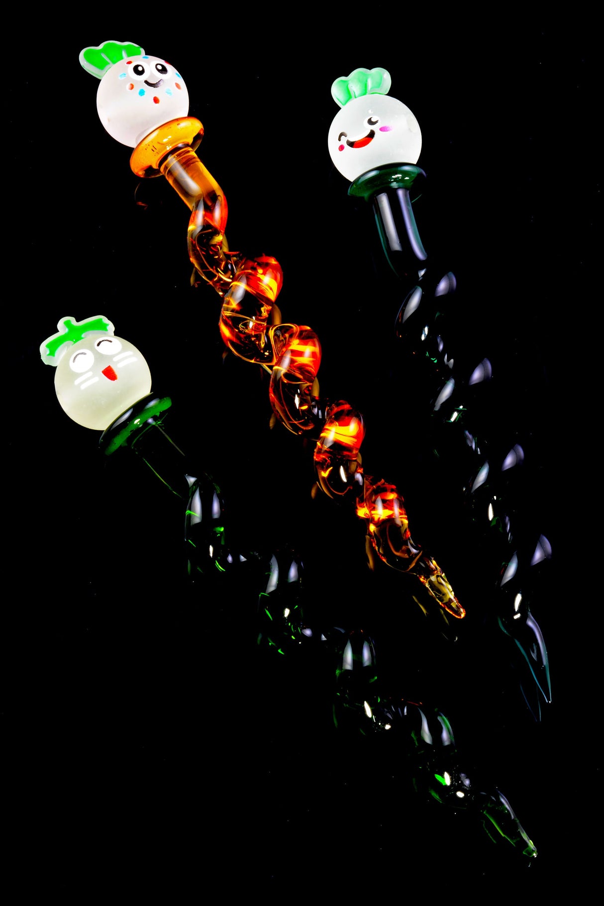 Twisted Smiley Glass Dab Tool – 6″ - Assorted Colors