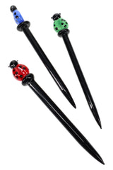 Glass Ladybug Dab Tool – 5″ - Assorted Colors