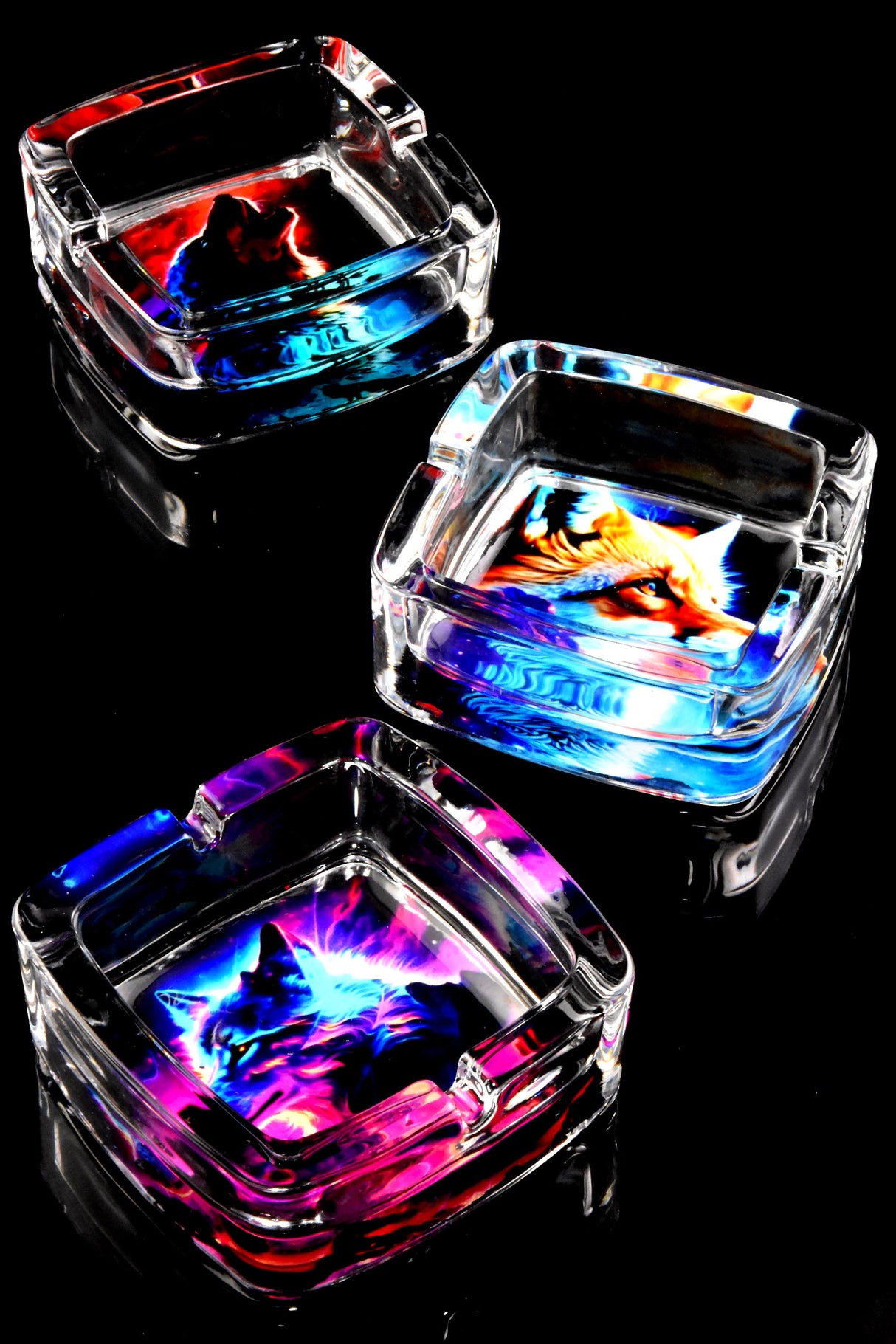 3.5″ Square Glass Ashtray – Pop Designs