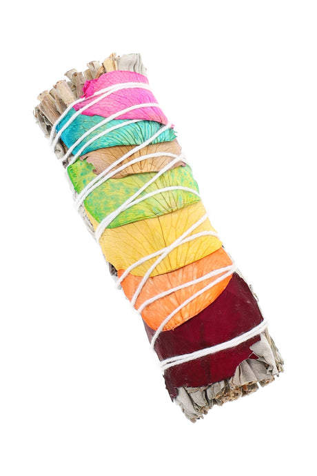 4″ White Sage Smudge Bundle – Assorted Floral Wraps