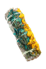 4″ White Sage Smudge Bundle – Assorted Floral Wraps