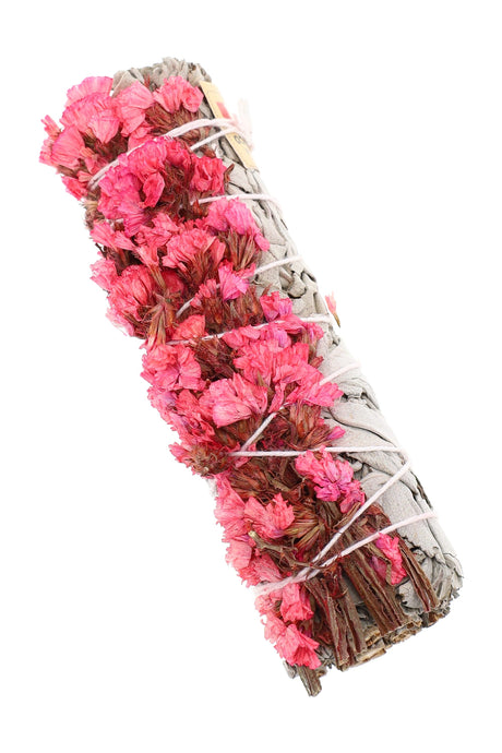 4″ White Sage Smudge Bundle – Assorted Floral Wraps