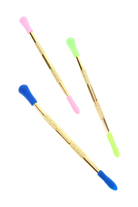 Gold Metal Dab Tool with Silicone Tips – 4½″ – Assorted Colors
