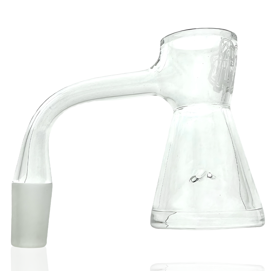 AFM Magellanic Quartz Dab Banger, clear, side view on a seamless white background