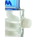 MAV Glass Blue And White Slitted Pyramid Beaker Freezable Coil System