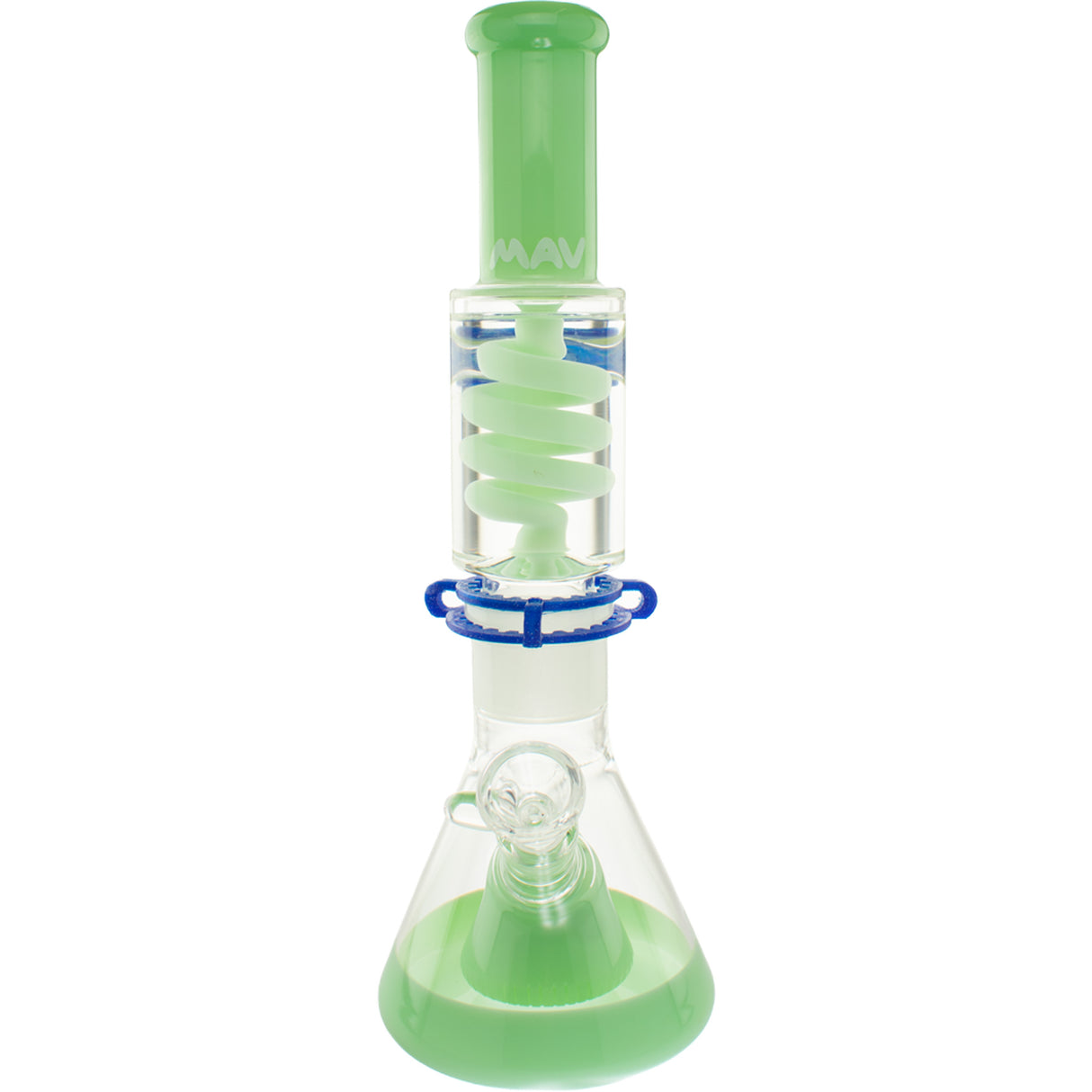 MAV Glass Seafoam Slitted Pyramid Beaker Freezable Coil System