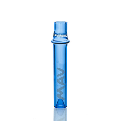 MAV Glass 4" One Hitter Hand Pipe in Blue - Front View on Seamless White Background