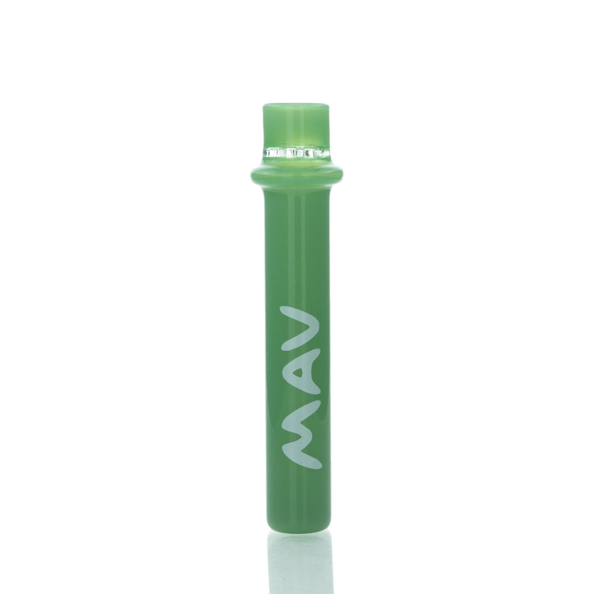 MAV Glass 4" One Hitter Hand Pipe in Colored Glass, Front View on White Background