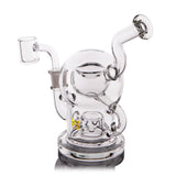 MJ Arsenal The Plasma Core Rig, compact borosilicate glass dab rig with a female joint, front view on white background
