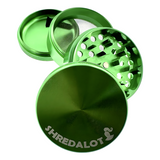 Sir Shredalot 4-Piece Metal Herb Grinder in Green with Sharp Teeth and Pollen Catcher