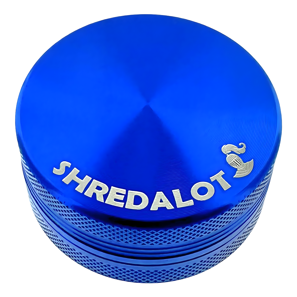 Sir Shredalot 2 Piece Metal Herb Grinder in Blue - Top View