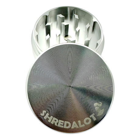 Sir Shredalot 2 Piece Metal Herb Grinder - Top View with Textured Grip