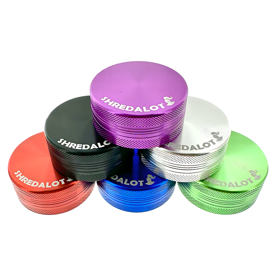 Sir Shredalot 2 Piece Metal Herb Grinders in Various Colors - Top View