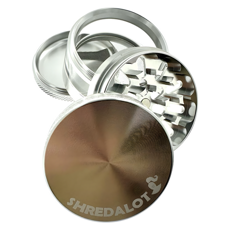 Sir Shredalot Window Chamber Metal Herb Grinder with Razor-Sharp Teeth - Top View