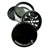 Sir Shredalot Metal Herb Grinder with Window Chamber, Disassembled View