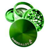 Sir Shredalot Metal Herb Grinder with Window Chamber, Sharp Teeth, and Green Finish