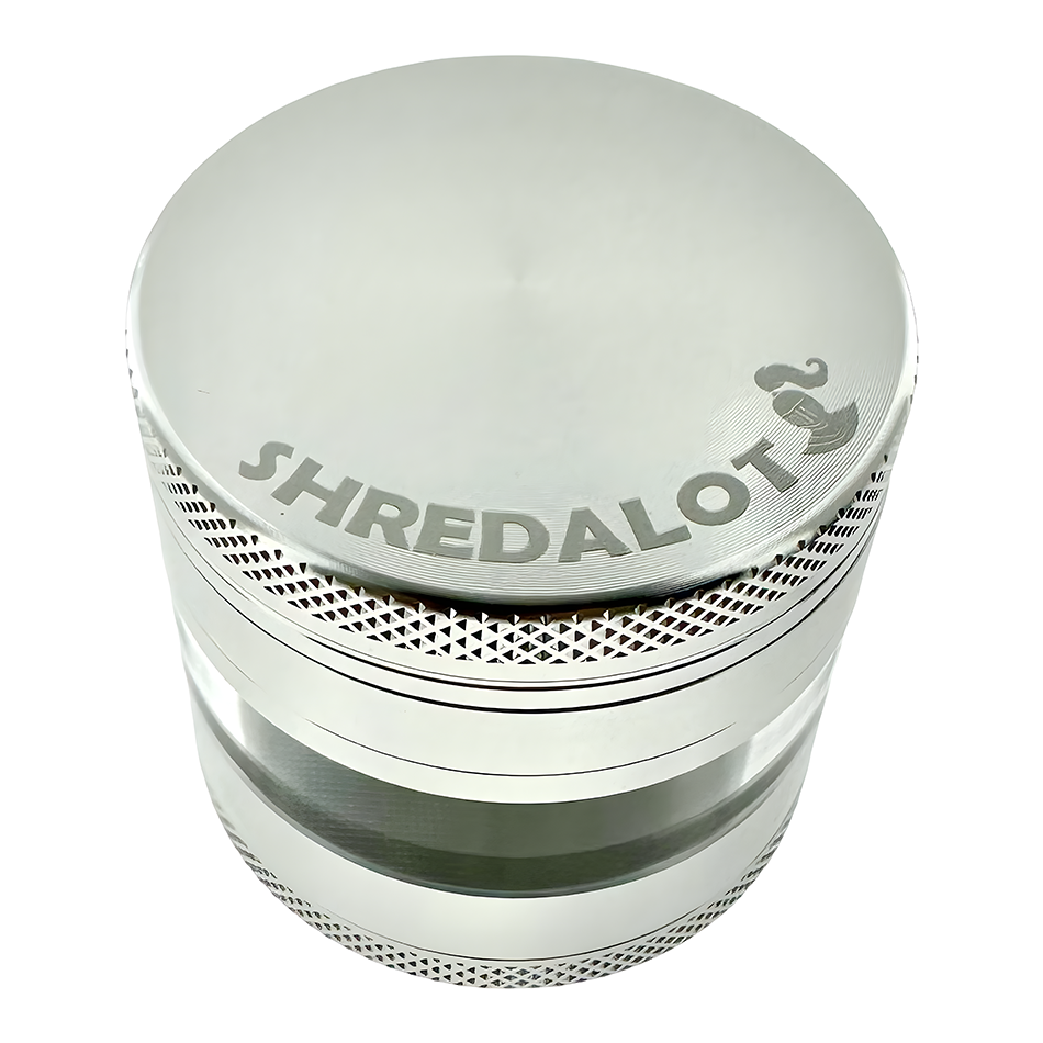 Sir Shredalot Metal Herb Grinder with Window Chamber - Top View