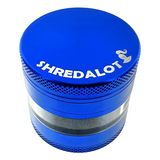 Sir Shredalot Metal Herb Grinder with Window Chamber in Blue - Top View