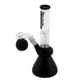 Amsterdam 12" Black Glass Water Pipe with Dome Perc and Logo - Front View